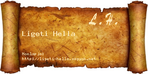 Ligeti Hella névjegykártya